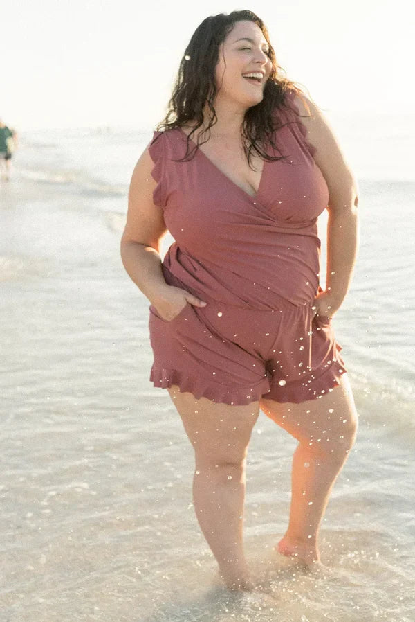 Icone™ SwimRomper: Badedrakt Romper Med Innebygd BH