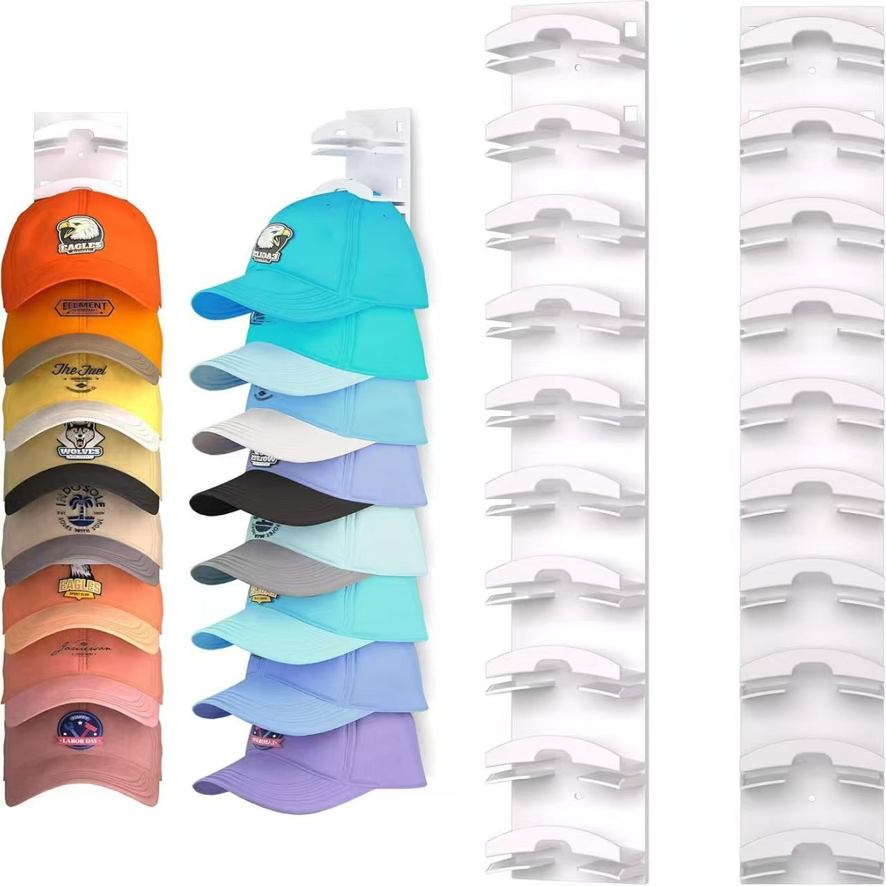 GlideHold® HatOrganizer 1+1 GRATIS: Veggmontert Hatt Organizer Stativ