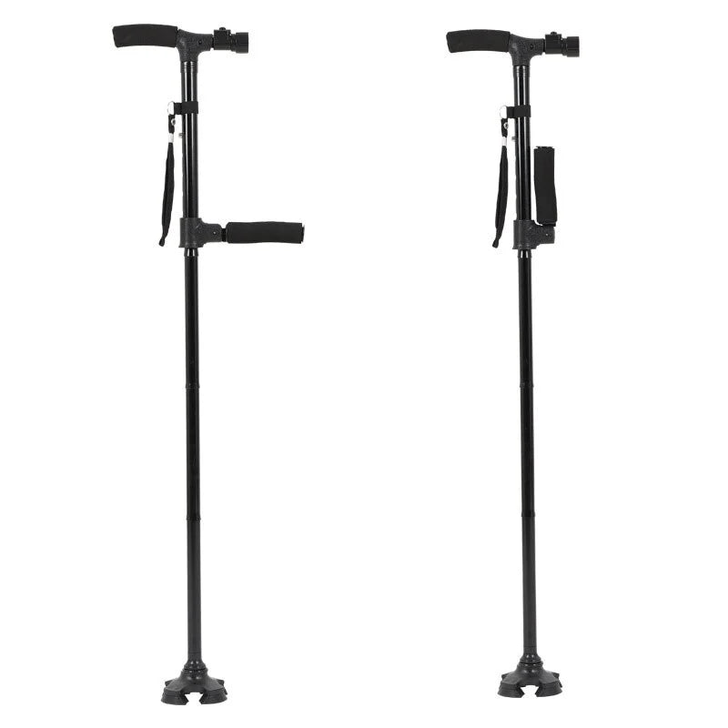 WalkingStick - Dobbel Støtte Sammenleggbar Gåstav