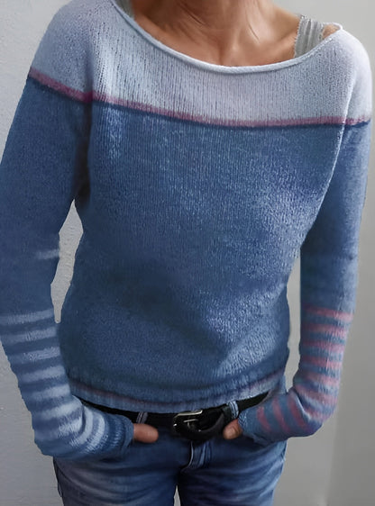 Icone™ CozyStripe - Stilfuldt Tidløst Mønster Afslappet Pasform Hyggelig Stribet Sweater