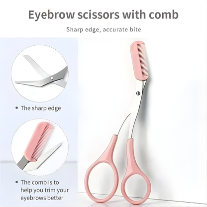 EyebrowScissors™ – Ergonomiske Præcisions Øjenbrynssaks Og Sikkerhedskam