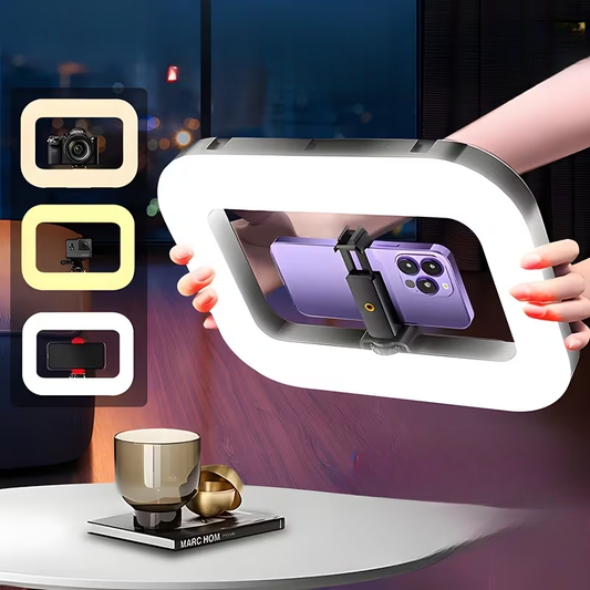 Ledsen™ StudioLight: Justerbart Rektangulært LED Studio Lys Med Telefonholder