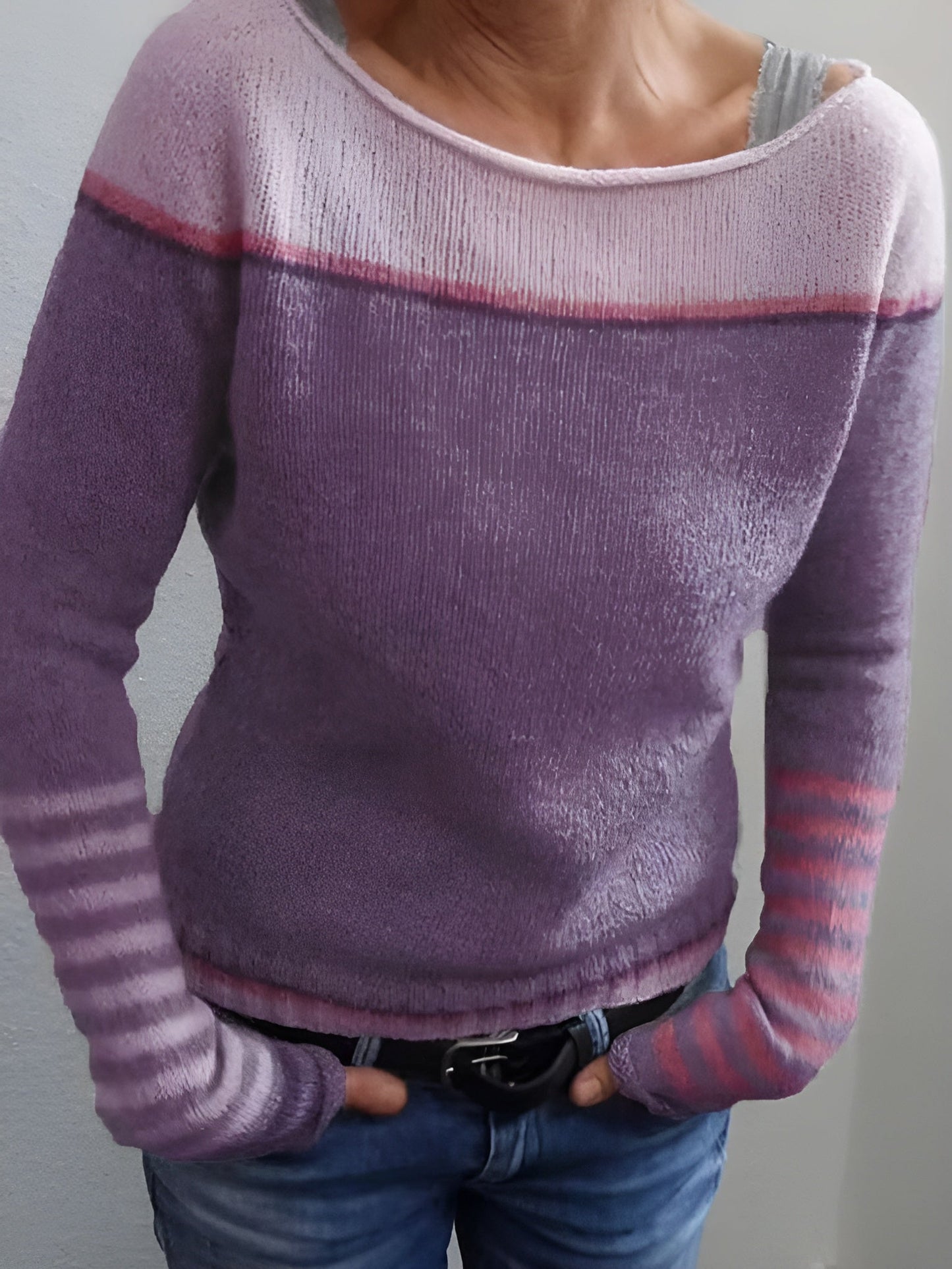 Icone™ CozyStripe - Stilfuldt Tidløst Mønster Afslappet Pasform Hyggelig Stribet Sweater