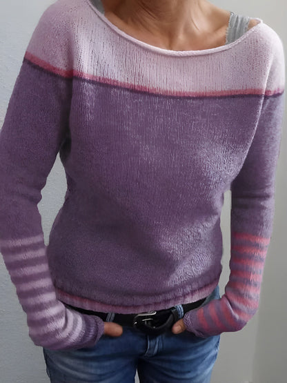Icone™ CozyStripe - Stilfuldt Tidløst Mønster Afslappet Pasform Hyggelig Stribet Sweater