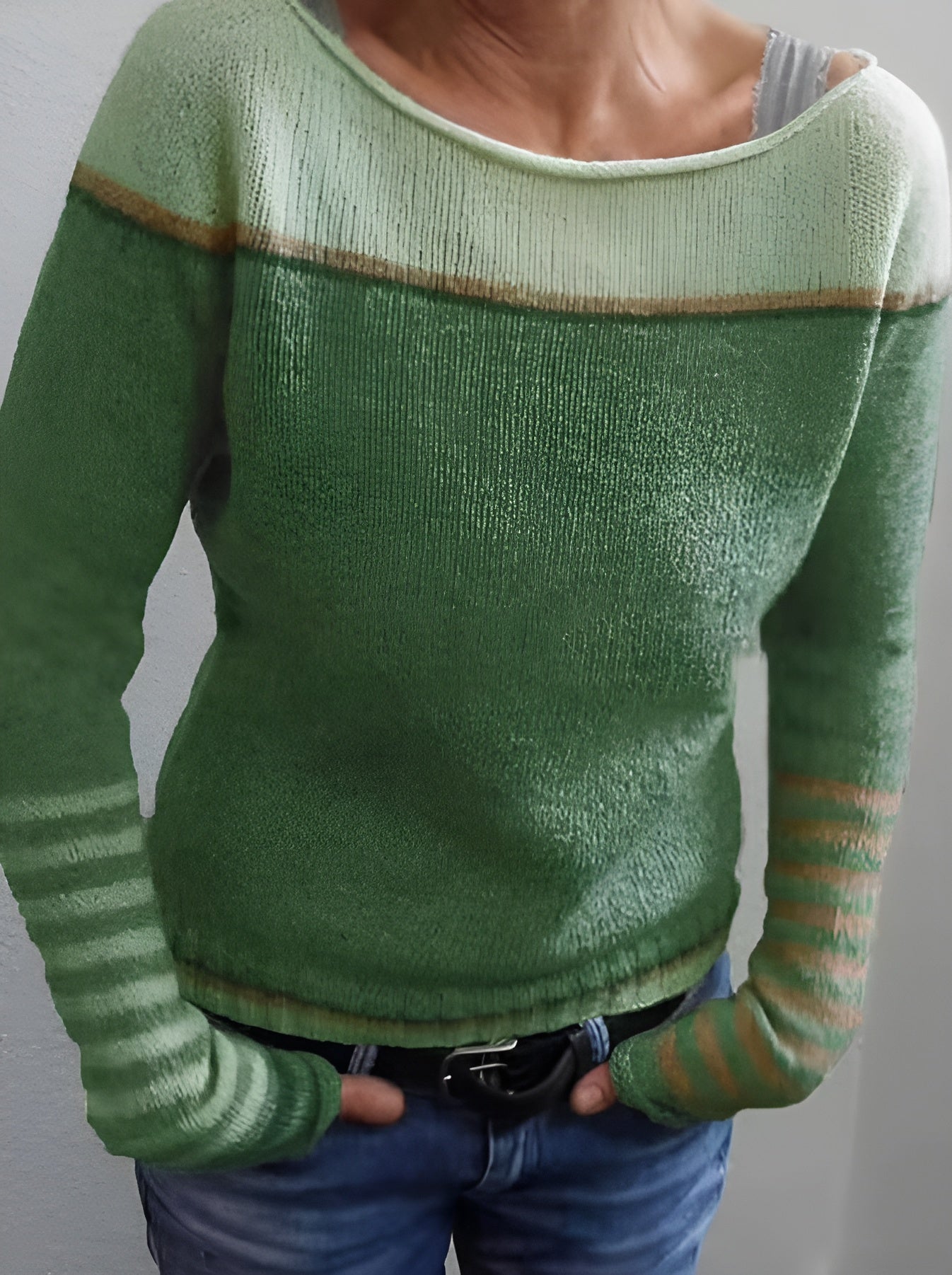 Icone™ CozyStripe - Stilfuldt Tidløst Mønster Afslappet Pasform Hyggelig Stribet Sweater