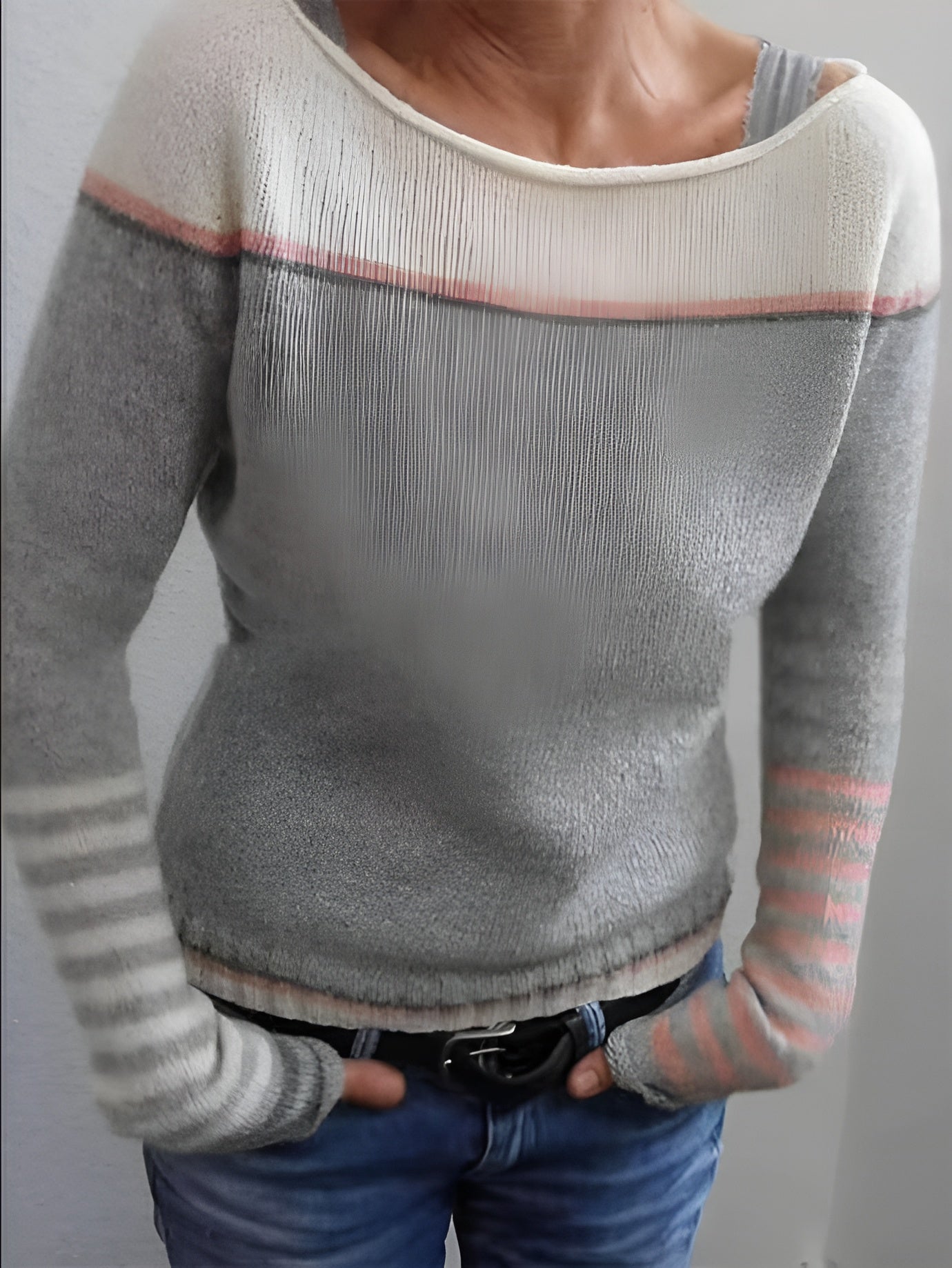 Icone™ CozyStripe - Stilfuldt Tidløst Mønster Afslappet Pasform Hyggelig Stribet Sweater