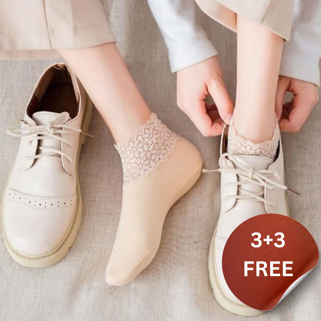 Happy™ LaceSocks: 6 Par Blonder Varm Ull Damesokker