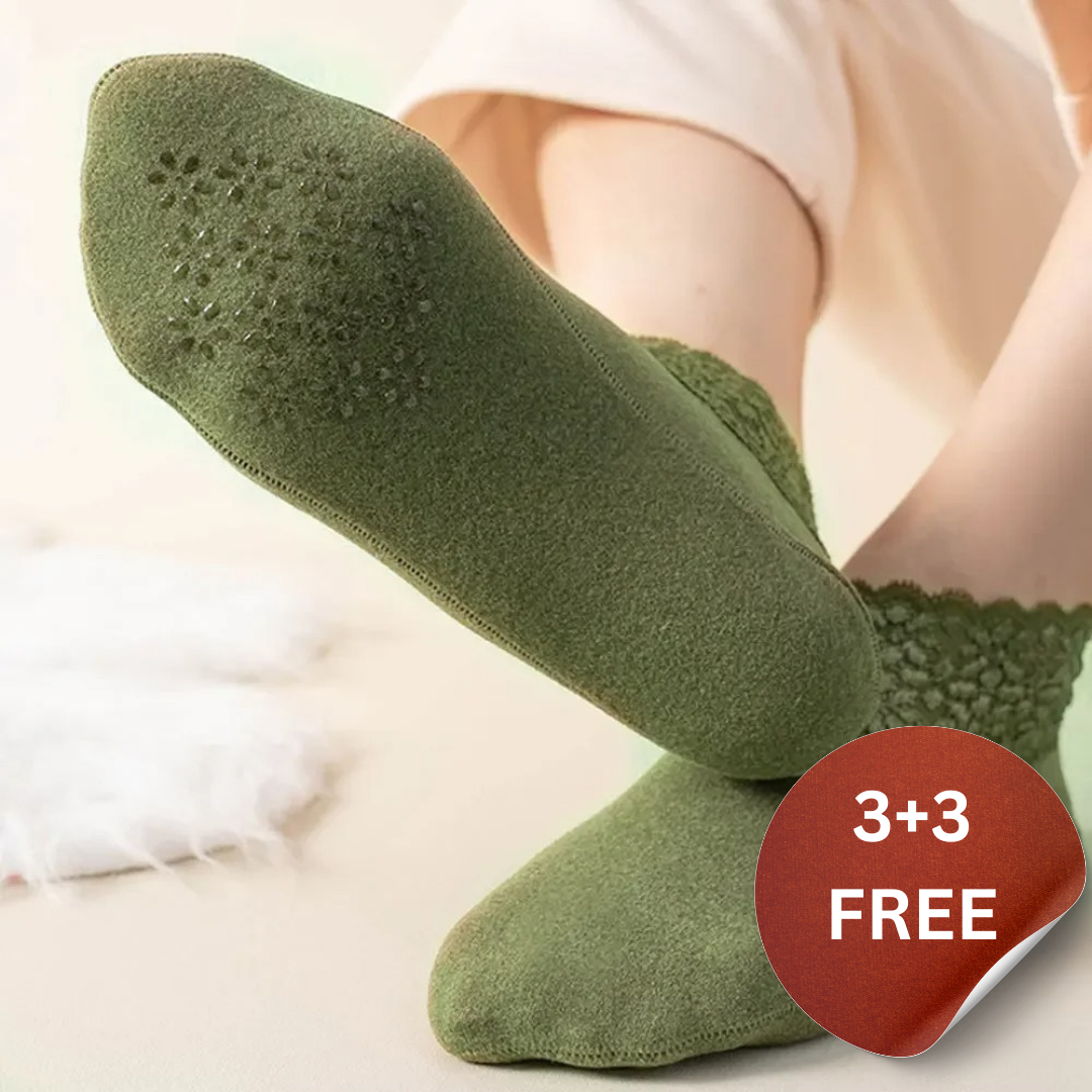 Happy™ LaceSocks: 6 Par Blonder Varm Ull Damesokker
