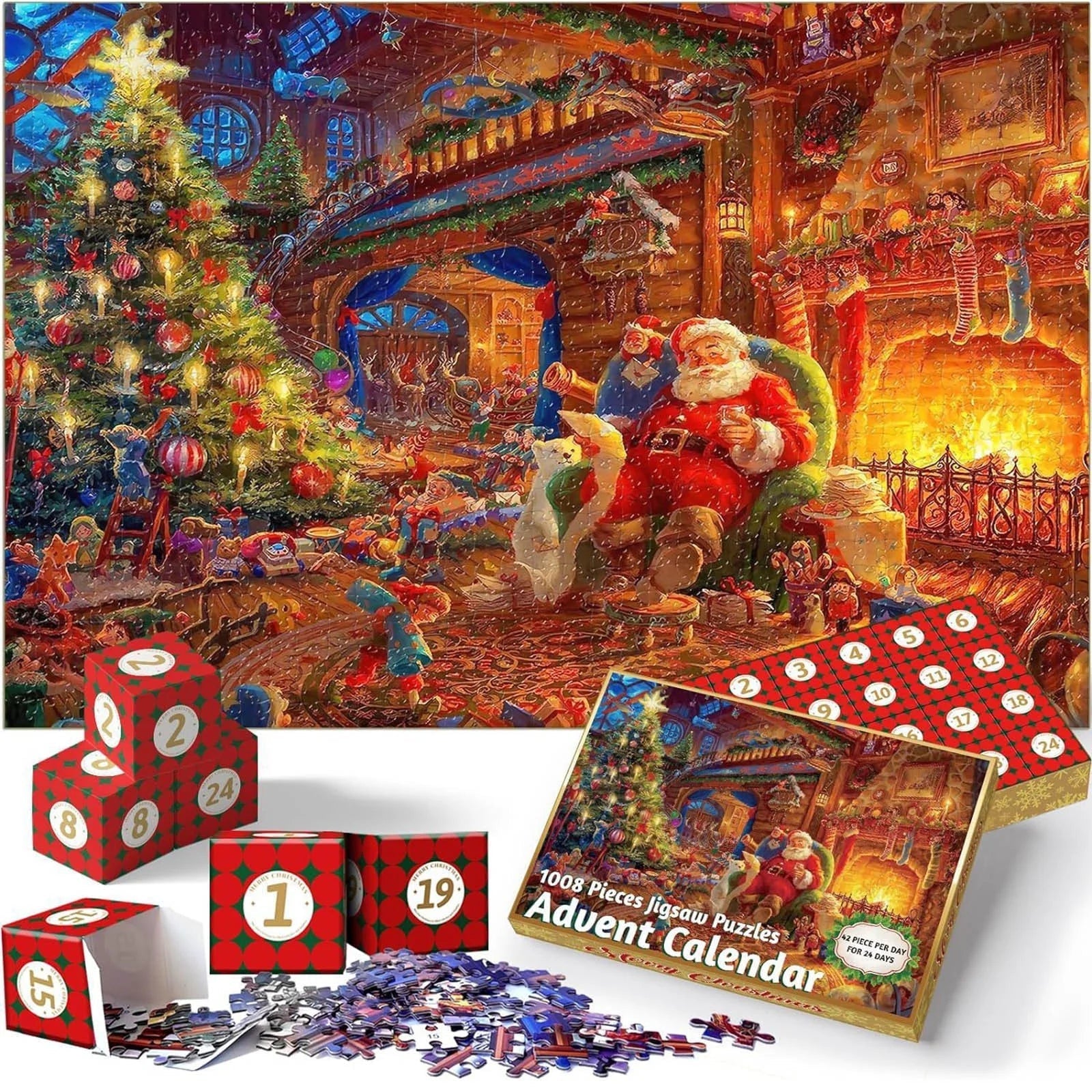 PuzzleAdvent - 24 Jigsaw Puzzle Adventskalender (Tilfeldig Design)