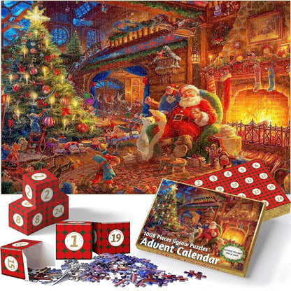 PuzzleAdvent - 24 Jigsaw Puzzle Adventskalender (Tilfeldig Design)