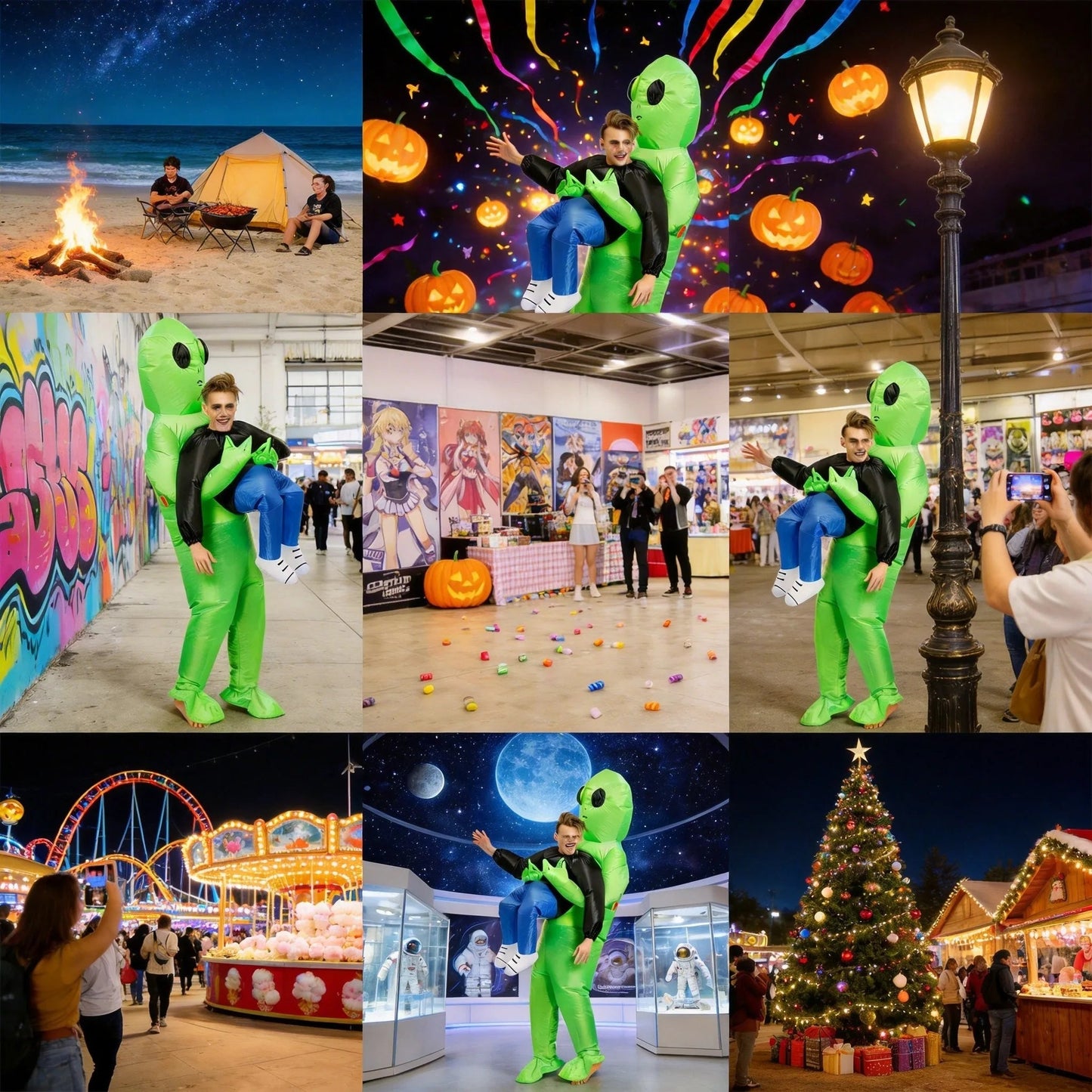 Kletshuts™ AlienCostume: Sjov Alien Carry Design Øje Fangst Parti Kostume