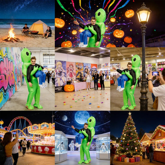 Kletshuts™ AlienKostyme: Morsomt Alien Bære Design Øye Fangst Festkostyme