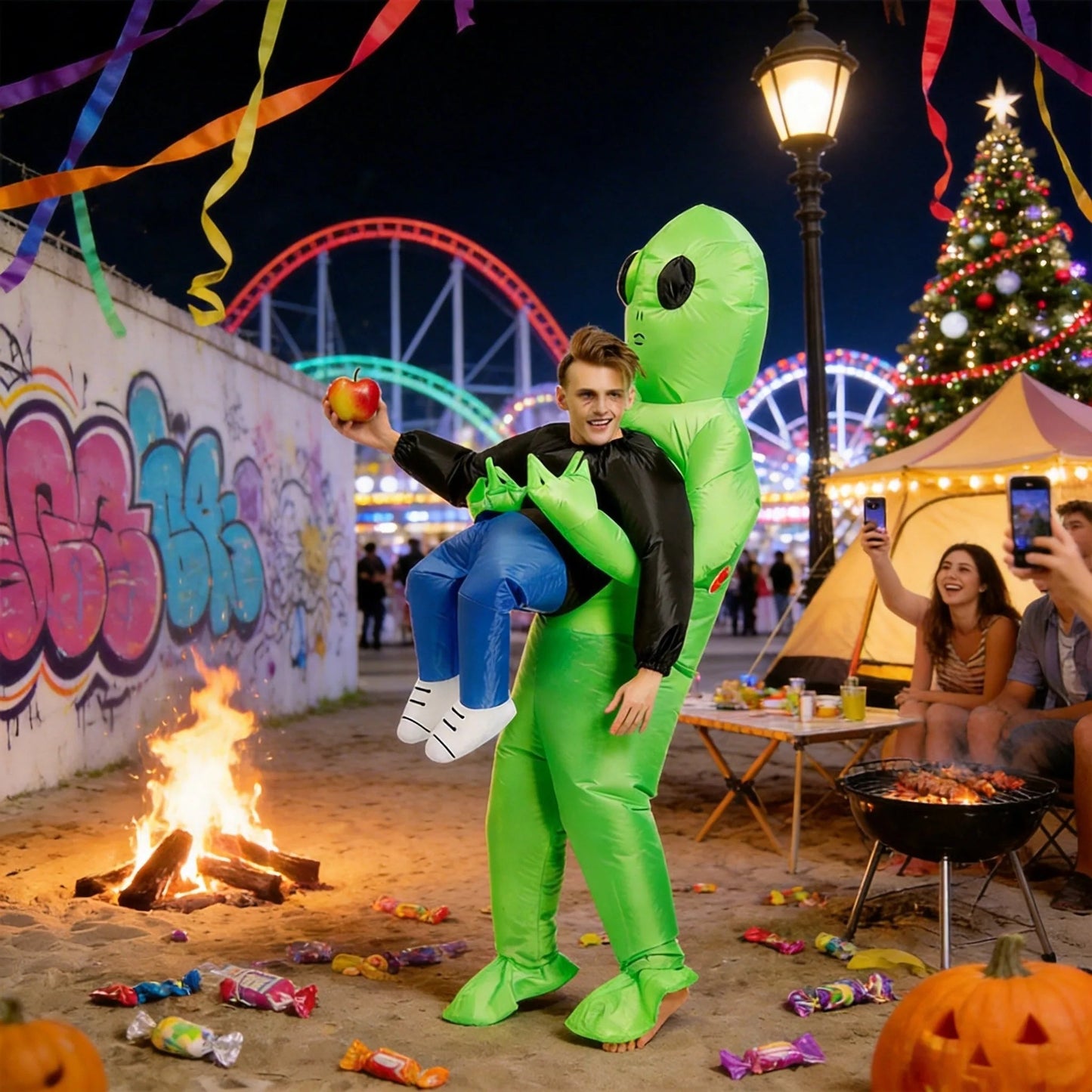 Kletshuts™ AlienCostume: Sjov Alien Carry Design Øje Fangst Parti Kostume