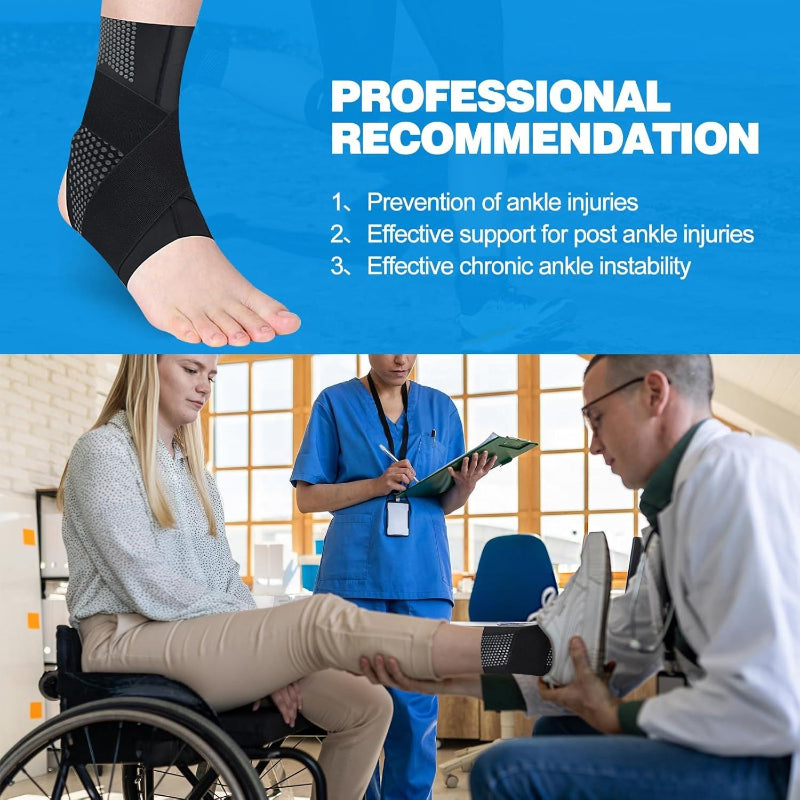 Happy™ AnkleSupport 1+1 GRATIS: Pustende Ankelkompresjon Smertelindring Heldagsstøtte