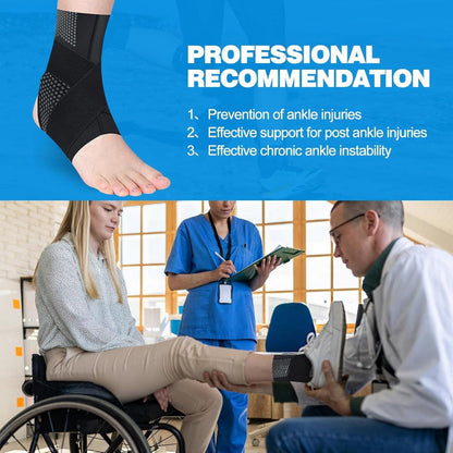 Happy™ AnkleSupport 1+1 GRATIS: Pustende Ankelkompresjon Smertelindring Heldagsstøtte