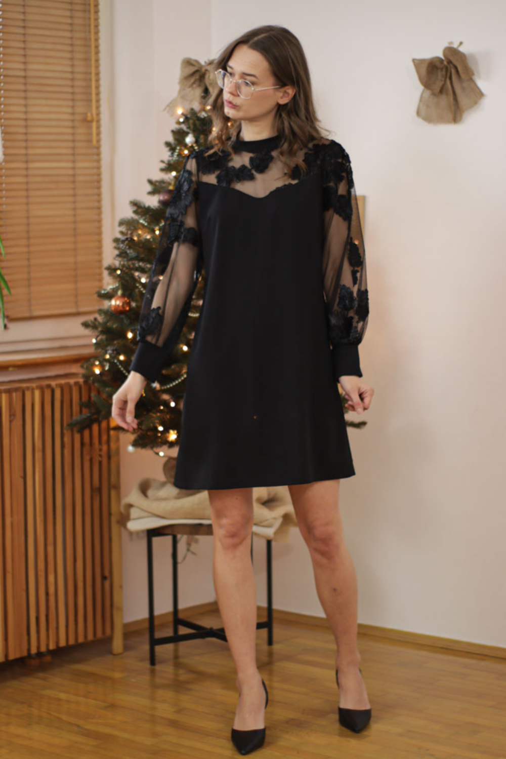 Icone™ MeshDress: Sofistikert Moderne Stil A-linje Mesh Kjole