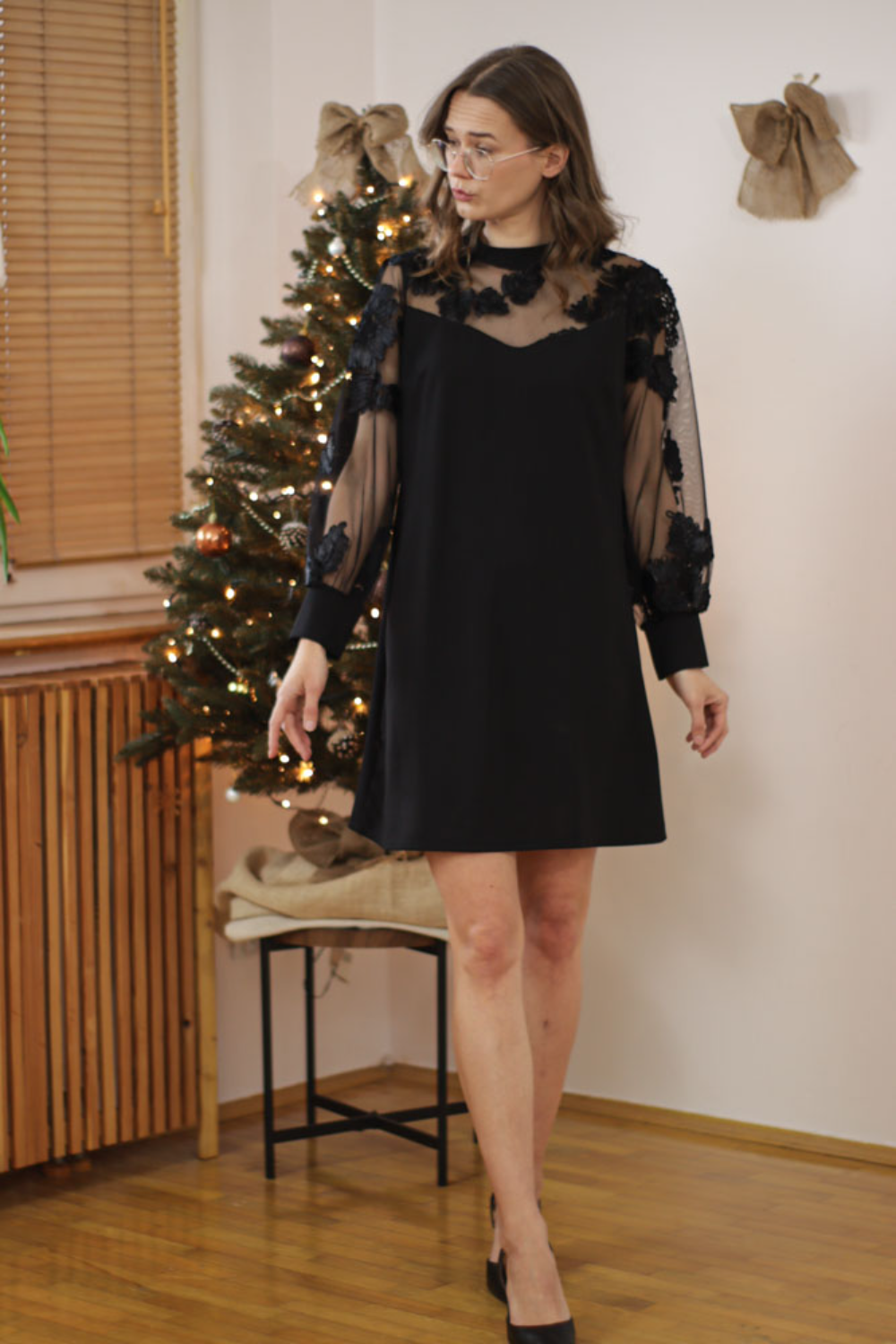 Icone™ MeshDress: Sofistikert Moderne Stil A-linje Mesh Kjole