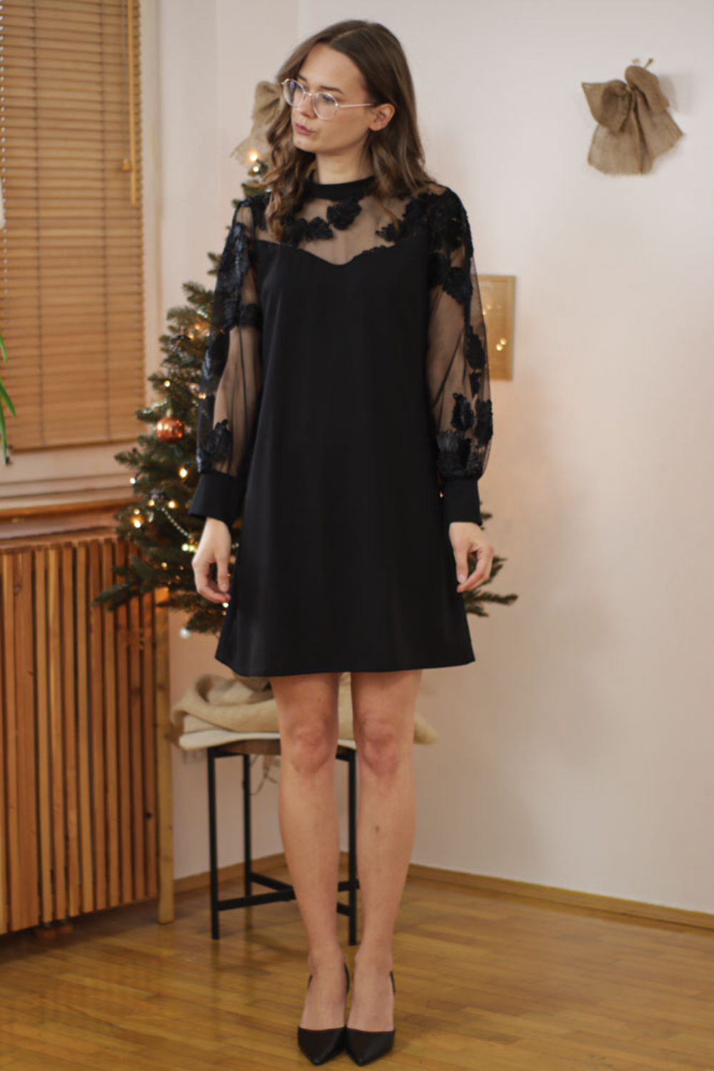 Icone™ MeshDress: Sofistikert Moderne Stil A-linje Mesh Kjole