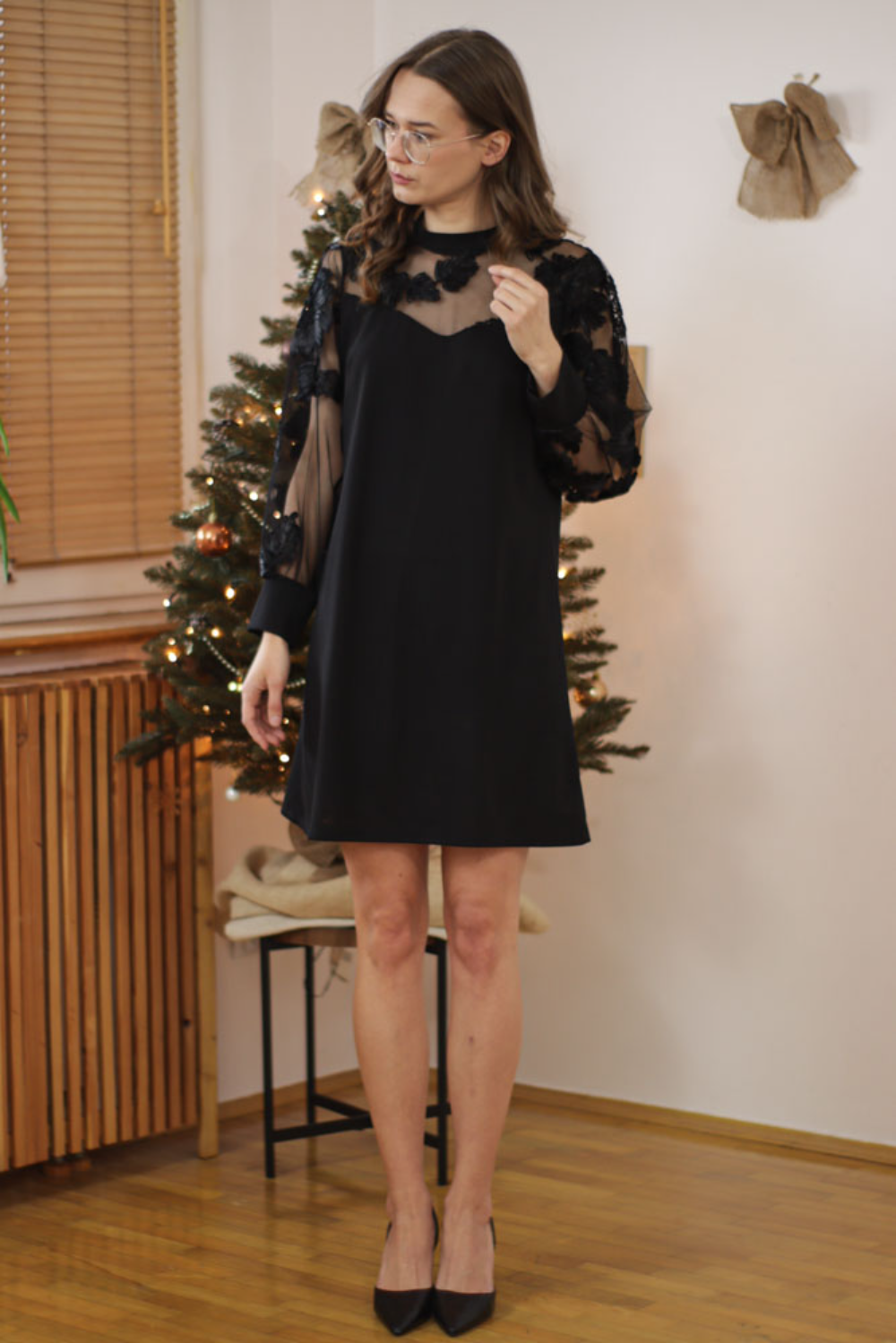 Icone™ MeshDress: Sofistikert Moderne Stil A-linje Mesh Kjole