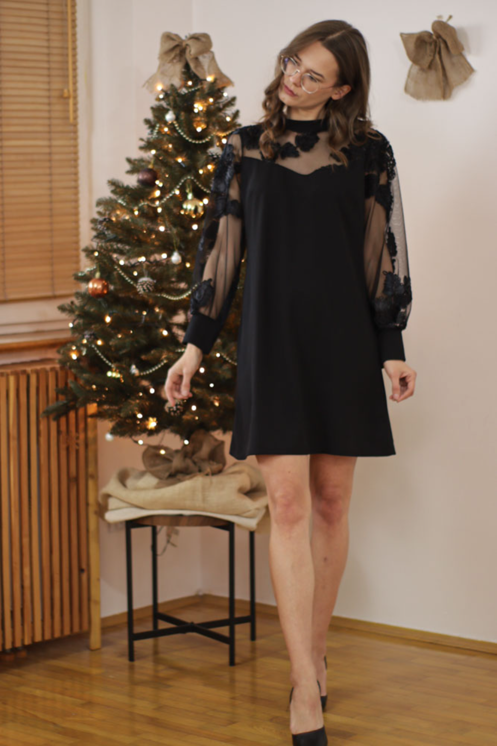 Icone™ MeshDress: Sofistikert Moderne Stil A-linje Mesh Kjole