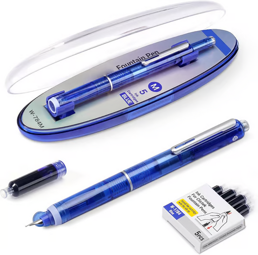 FountainPen - Uttrekkbar Og Gjenfyllbar Fyllepenn Med Blekkpatroner