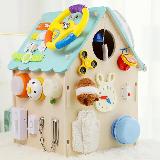Kletshuts™ BusyHouse: Multifunksjonelt Montessori Tre Travelt Hus