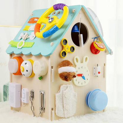Kletshuts™ BusyHouse: Multifunksjonelt Montessori Tre Travelt Hus