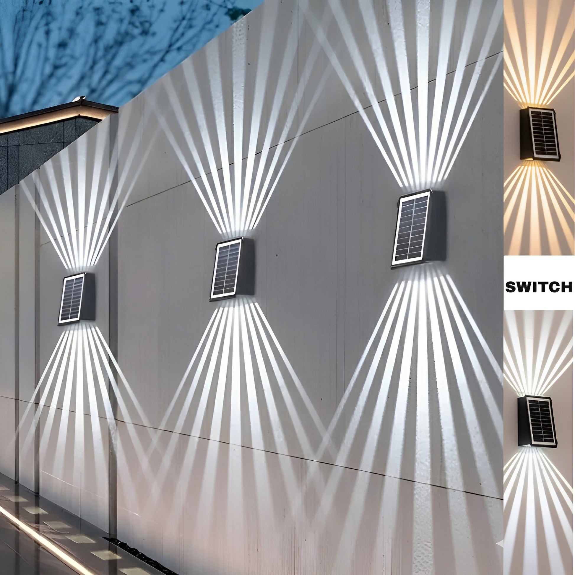 Ledsen™ WallLight: Solar Dobbelt Skygge Vegglys