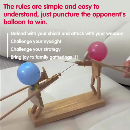 Kletshuts™ BalloonDuel: Trælegetøj Ballon Interaktiv Duel Spil Sjov Fest Leg