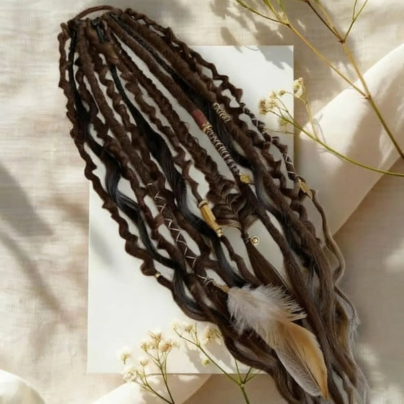Rose® BraidedExtensions: Naturlig Flettet Leder Hår Hestehale Design Udvidelser