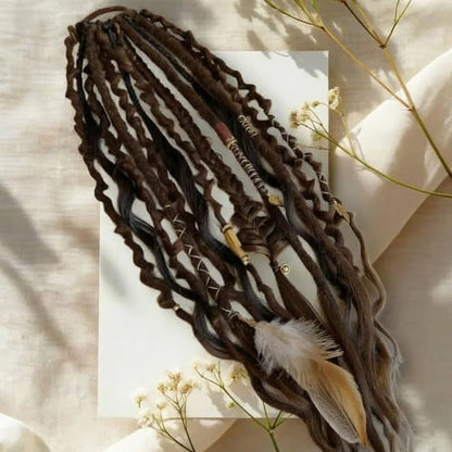 Rose® BraidedExtensions: Naturlig Flettet Leder Hår Hestehale Design Udvidelser