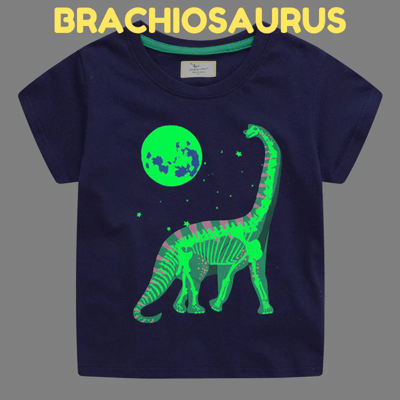 Icone™ DinoShirt: Barn Glød i Mørket Dinosaur T-skjorte