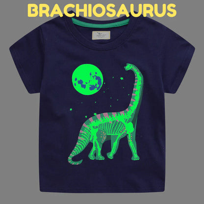 Icone™ DinoShirt: Barn Glød i Mørket Dinosaur T-skjorte