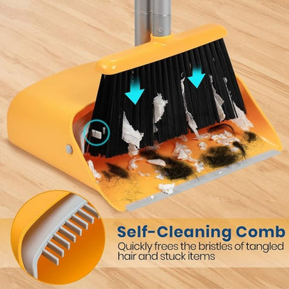 Cleaner Pro° FlexibleBroom: Justerbar Langt Håndtag Nem Opbevaring Fleksibel Fejeblad