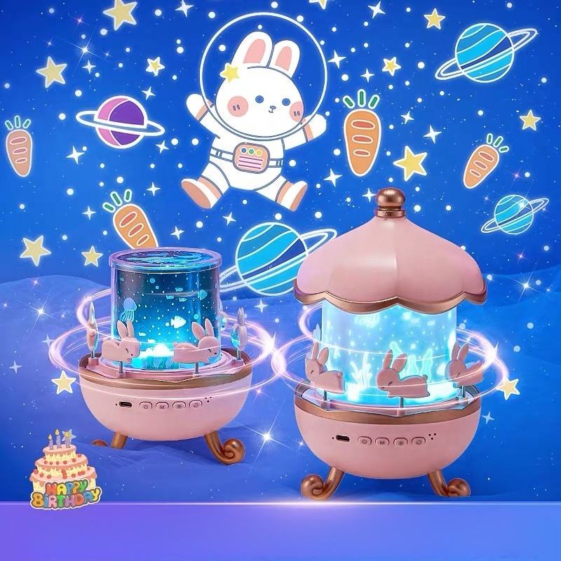 Ledsen™ BunnyProjector: Multi Film Lys Bunny Design Farverig Projektor