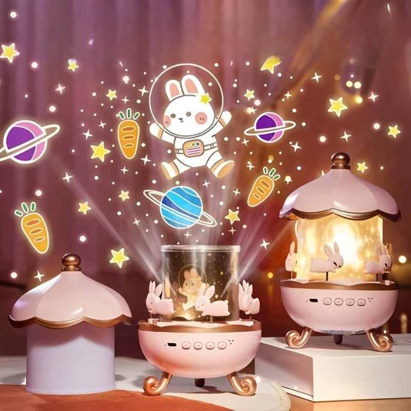 Ledsen™ BunnyProjector: Multifilmslys Kanindesign Fargerik Projektor