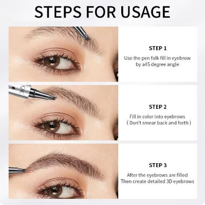 EyebrowPen 1+1 GRATIS: 3D Vannfast Mikroblading Øyenbrynspenn