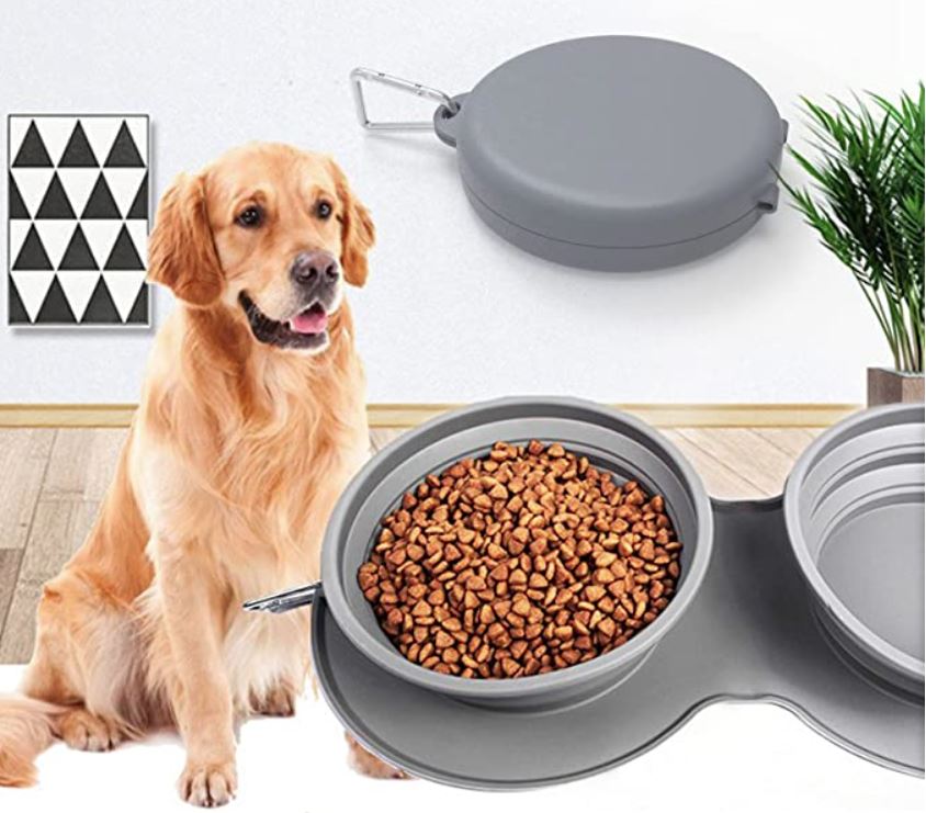 DogCatFri™ Travel Diner - Bærbart Sett Med Kjæledyrsskåler