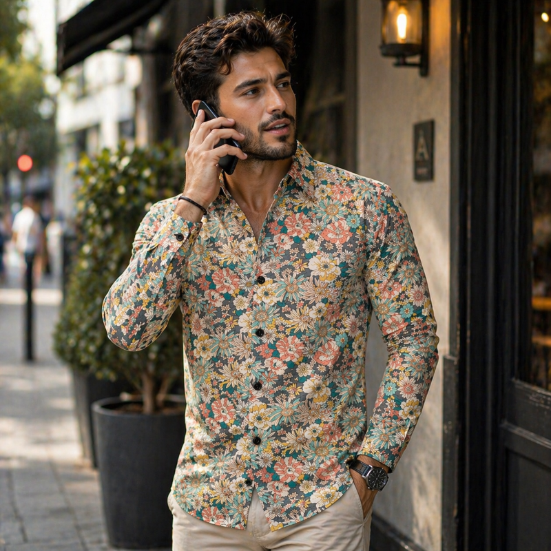 Icone™ FloralSleeve - Tidløs Klassisk Stil Floral Sleeve Print Top