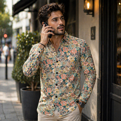 Icone™ FloralSleeve - Tidløs Klassisk Stil Floral Sleeve Print Top