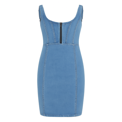 Icone™ DenimDress: Denimkjole Med Splitt Og Justerbare Stropper