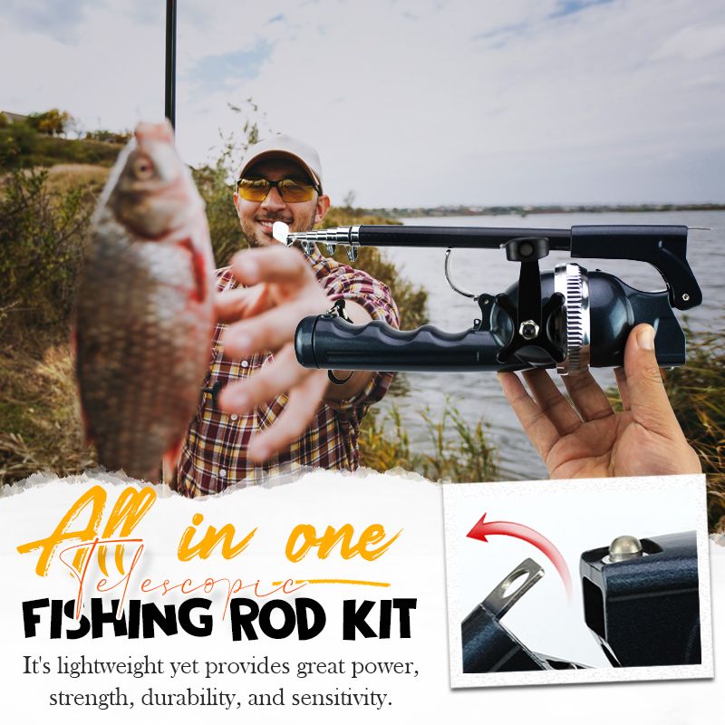 FishRod - Bærbar Teleskopisk Fiskestang