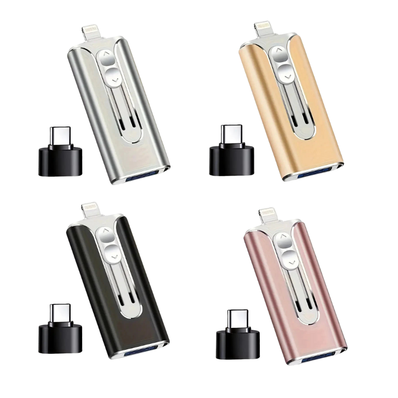 USBDrive - Kompakt og holdbar multienhet 4-i-1 USB-flashstasjon