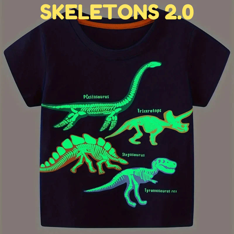 Icone™ DinoShirt: Barn Glød i Mørket Dinosaur T-skjorte
