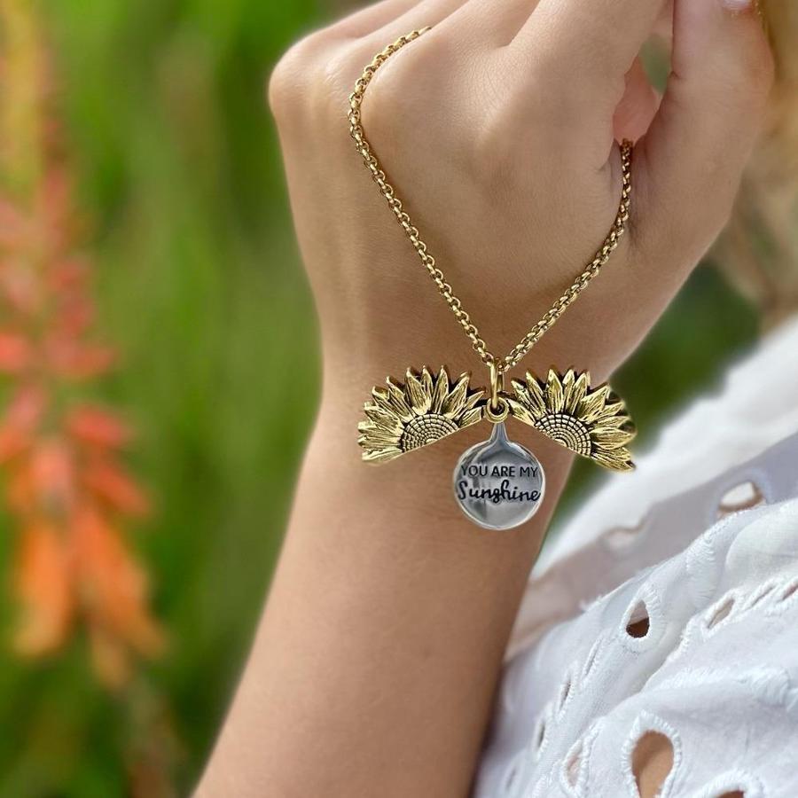 Jewelance™ SunflowerNecklace: "Du Er Min Solstråle" Solsikke Charm Halskjede