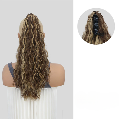 Rose® HairExtension: Clip-on Lang Krøllet Voluminøs Hårforlengelse Hestehale