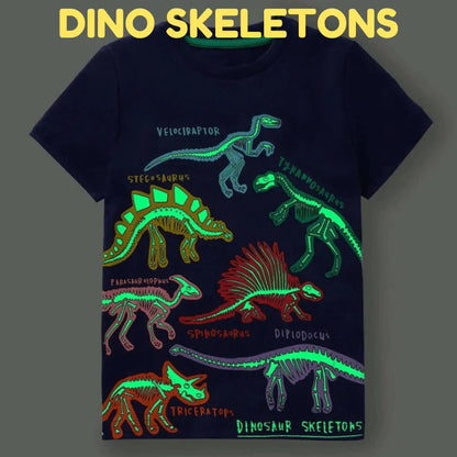 Icone™ DinoShirt: Barn Glød i Mørket Dinosaur T-skjorte
