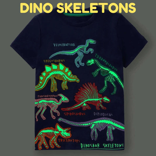 Icone™ DinoShirt: Barn Glød i Mørket Dinosaur T-skjorte