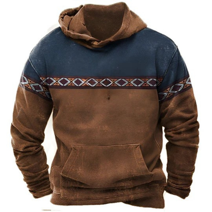 Icone™ WesternHoodie: Stilfuld Vintage Løs Pasform Komfortabel Western Hoodie
