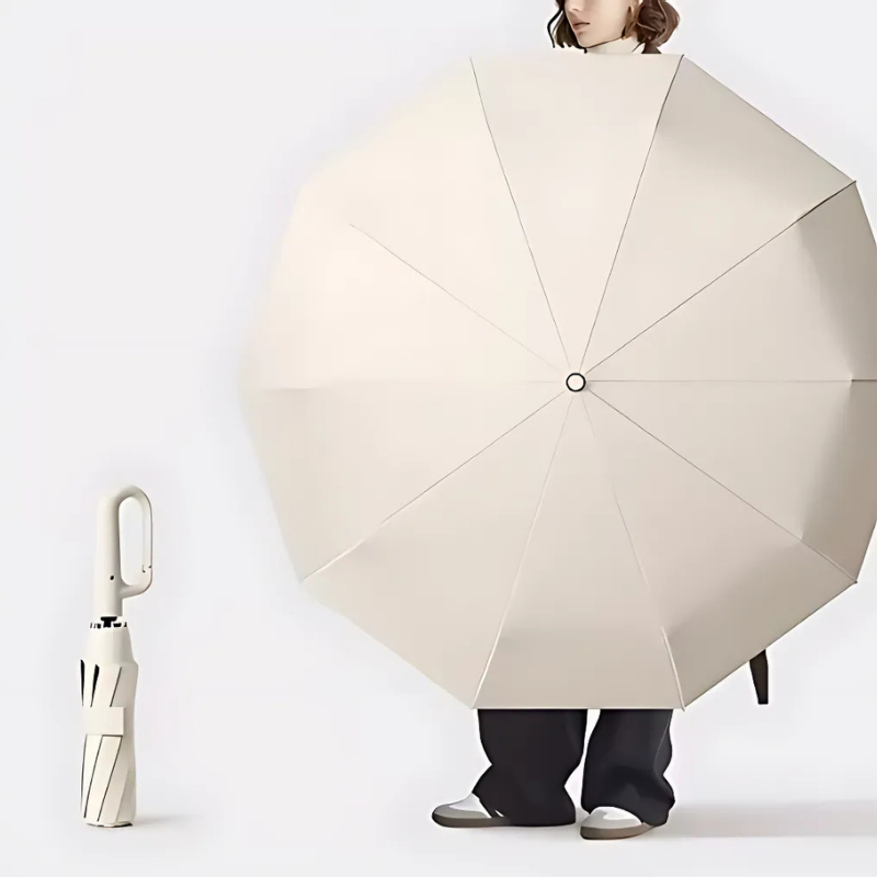 FoldingUmbrella: Automatisk 20 Ribber Ringespenne Håndtak Sammenleggbar Paraply